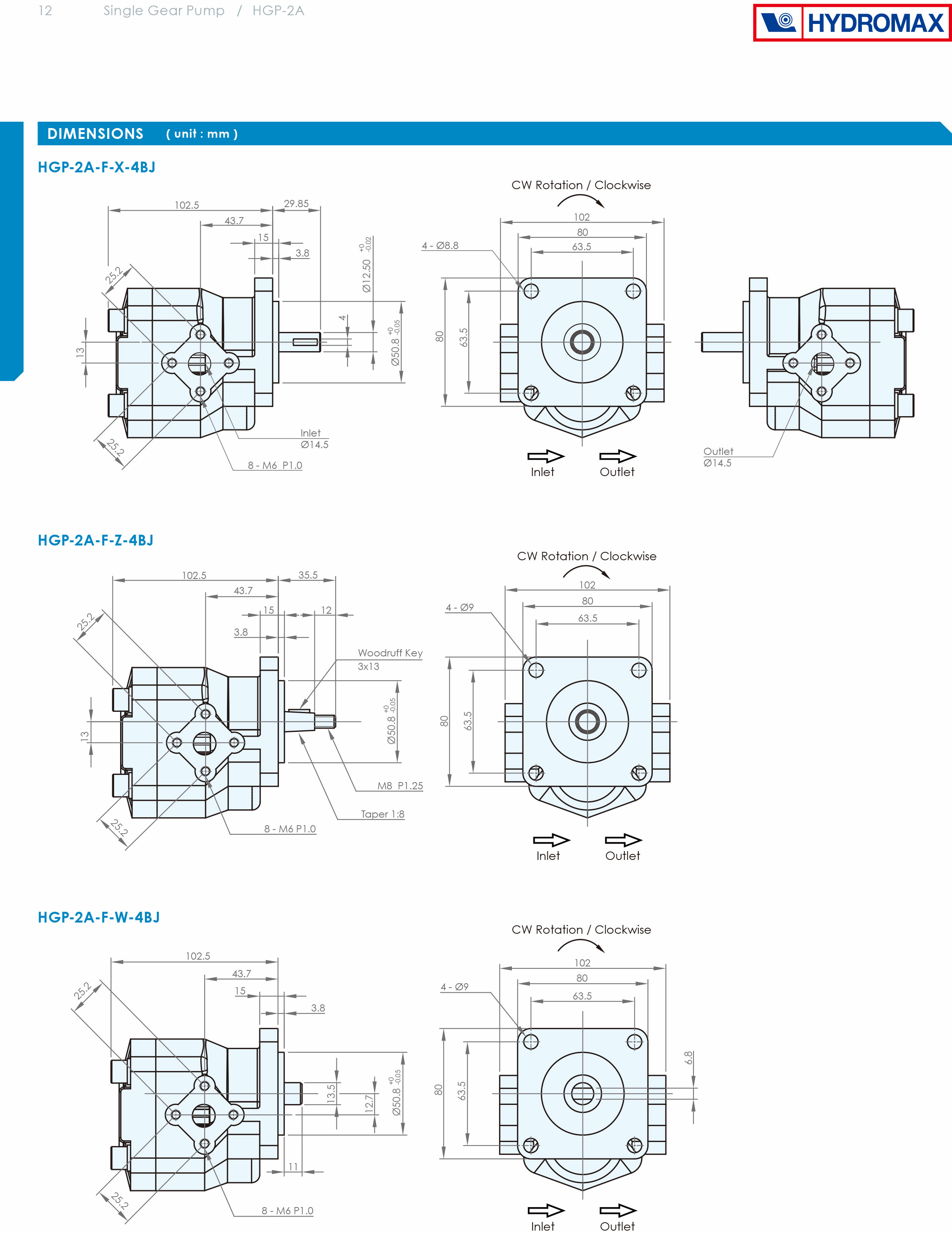 Bơm bánh răng Hydromax - HGP-2A