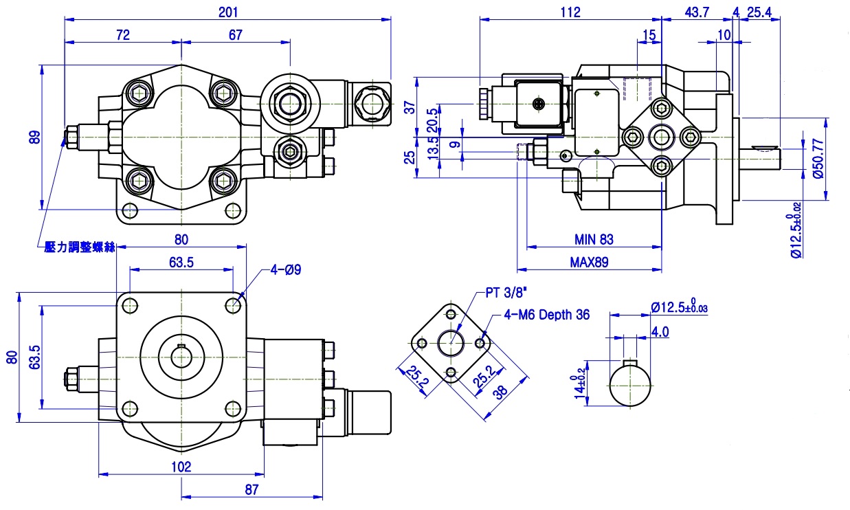 Van bàn nâng thủy lực PR1V2064