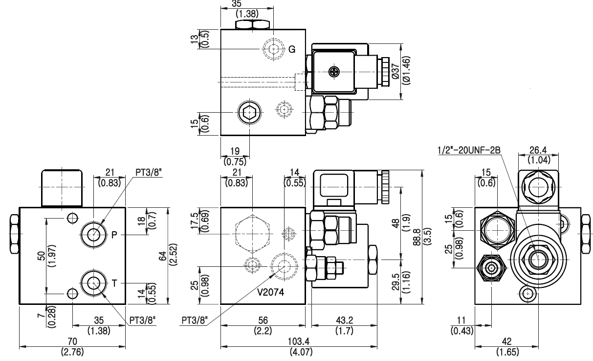 Van điện từ thủy lực V2074